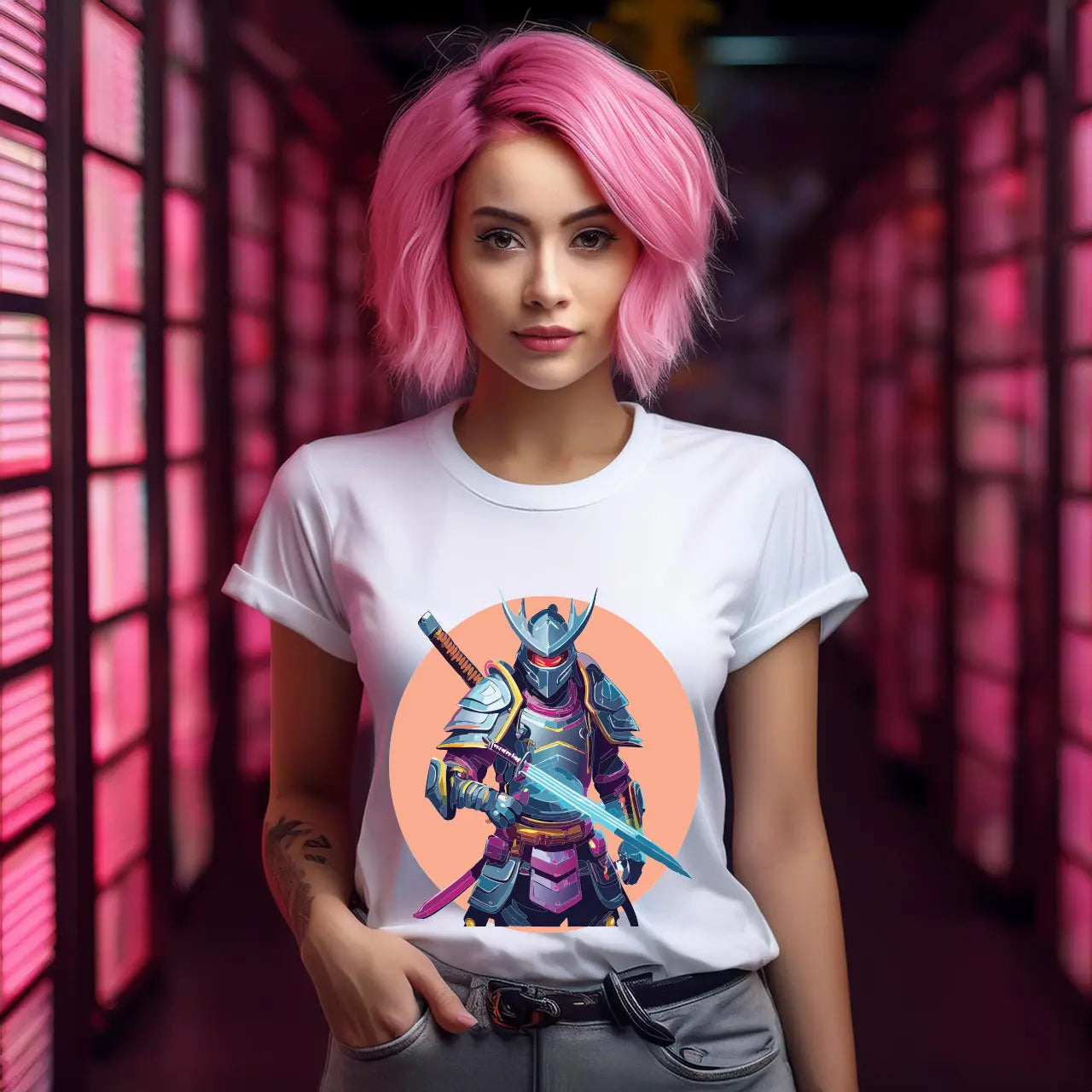 Samurai Graphic Unisex 100 Cotton Staple Tee 7