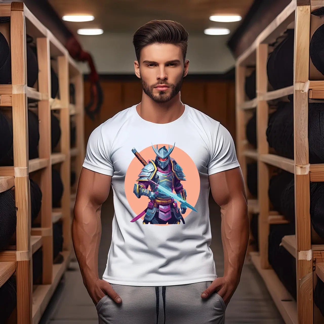 Samurai Graphic Unisex 100 Cotton Staple Tee 7