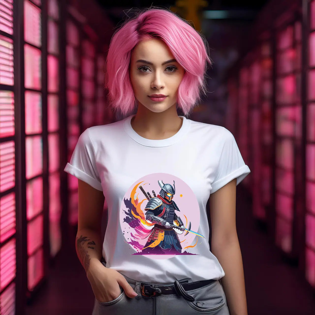 Samurai Graphic Unisex 100 Cotton Staple Tee 6