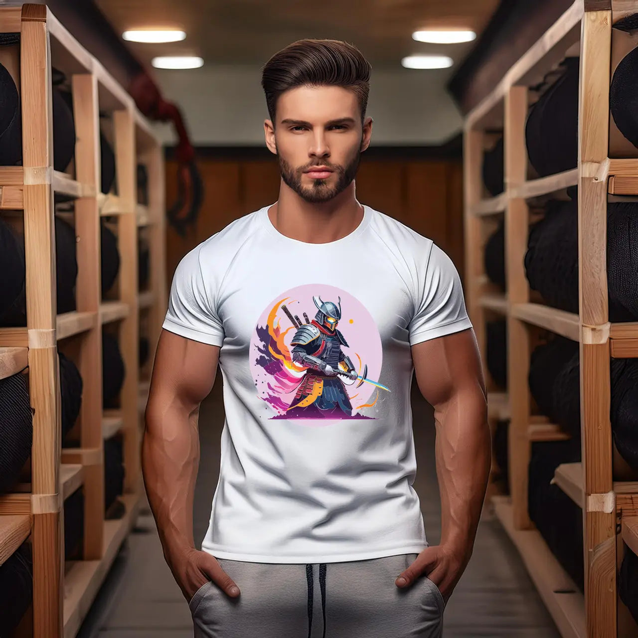 Samurai Graphic Unisex 100 Cotton Staple Tee 6