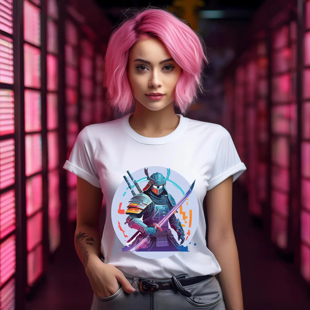 Samurai Graphic Unisex 100 Cotton Staple Tee 5