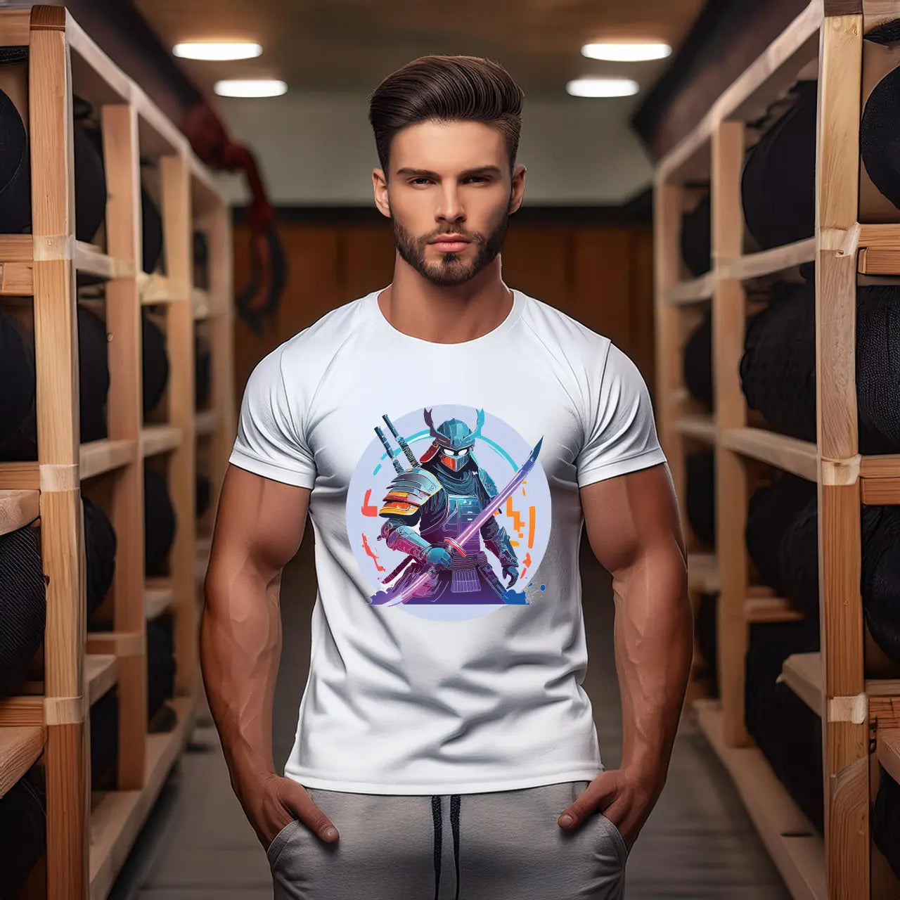 Samurai Graphic Unisex 100 Cotton Staple Tee 5