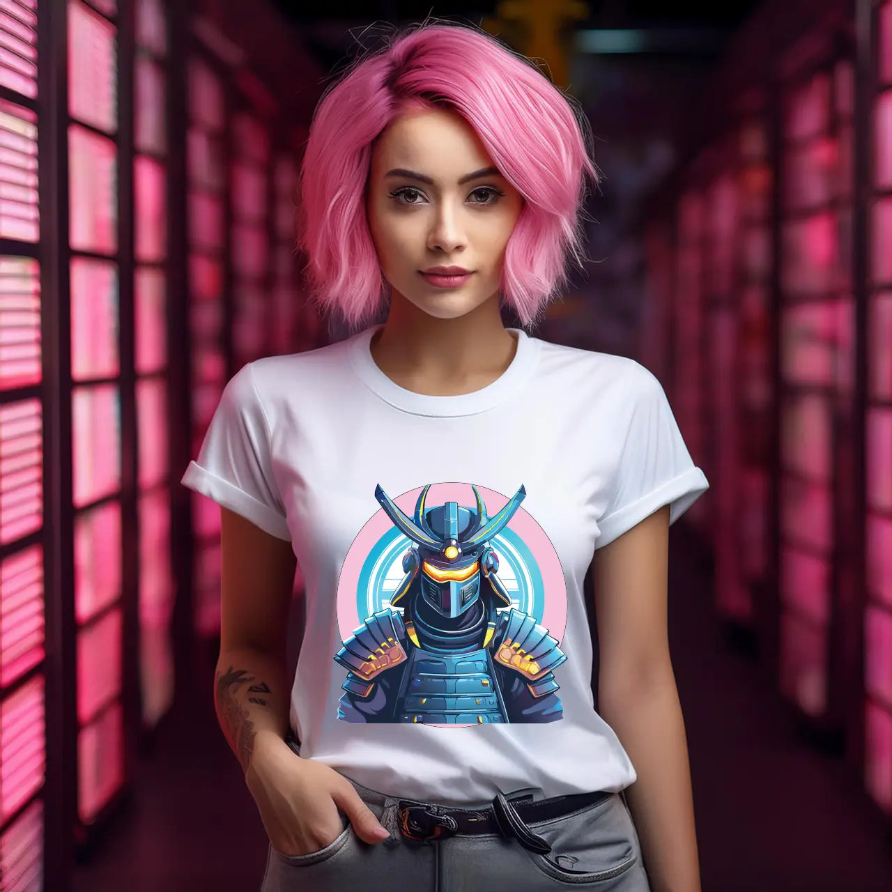 Samurai Graphic Unisex 100 Cotton Staple Tee 18