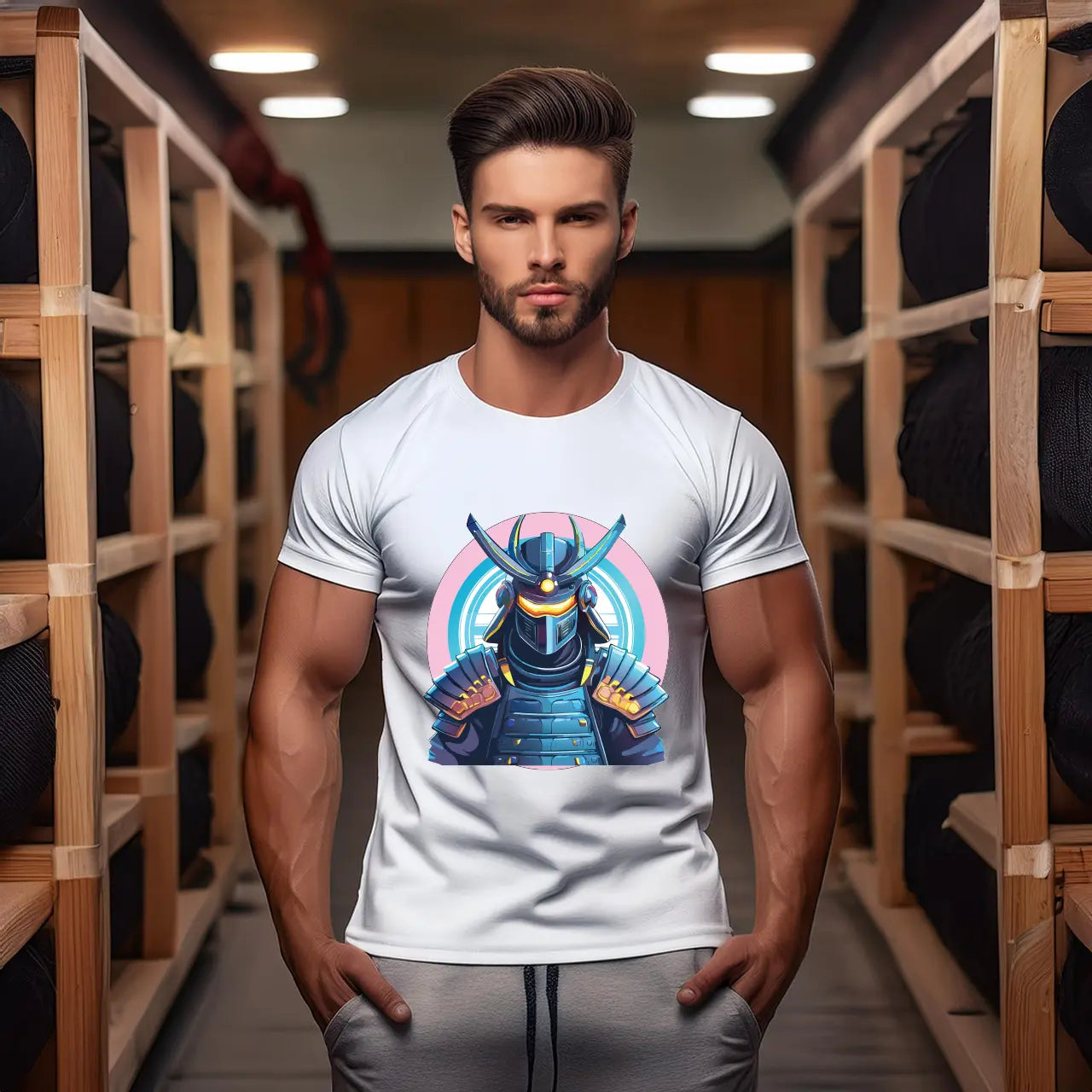 Samurai Graphic Unisex 100 Cotton Staple Tee 18