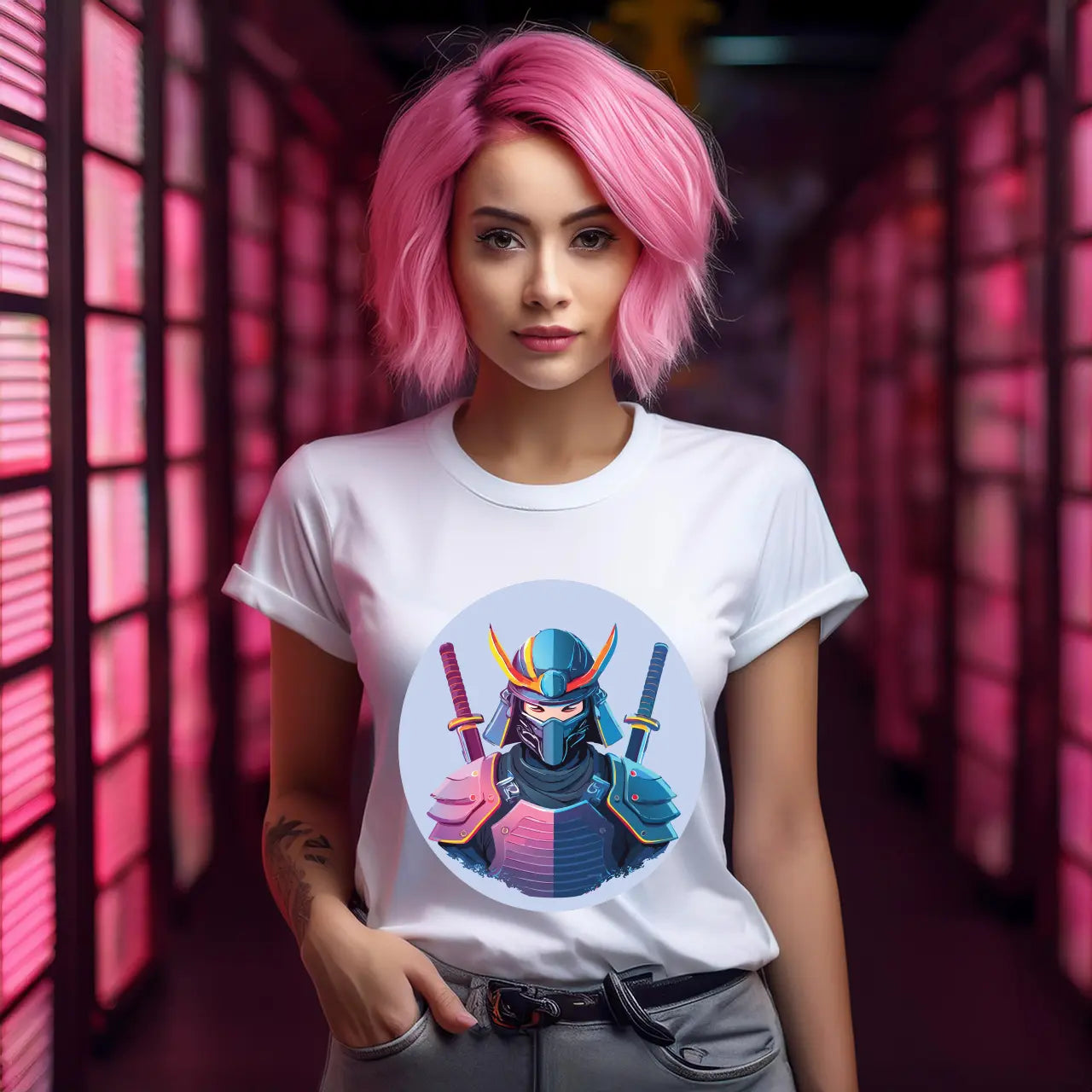 Samurai Graphic Unisex 100 Cotton Staple Tee 17