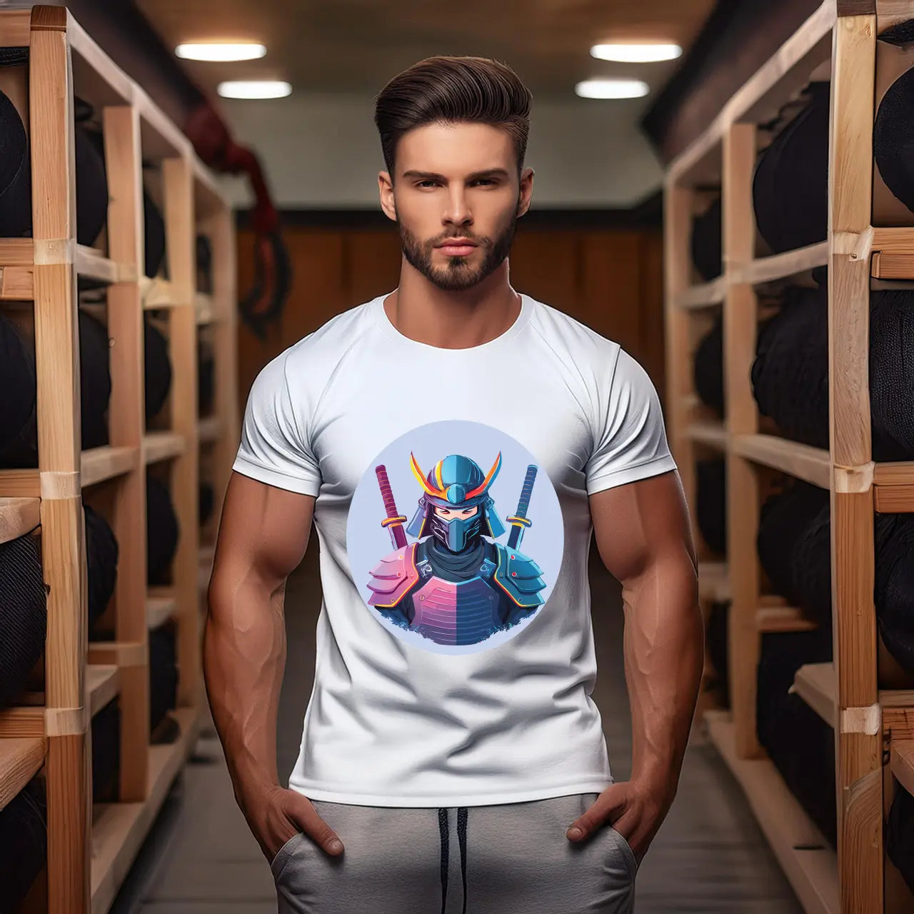 Samurai Graphic Unisex 100 Cotton Staple Tee 17