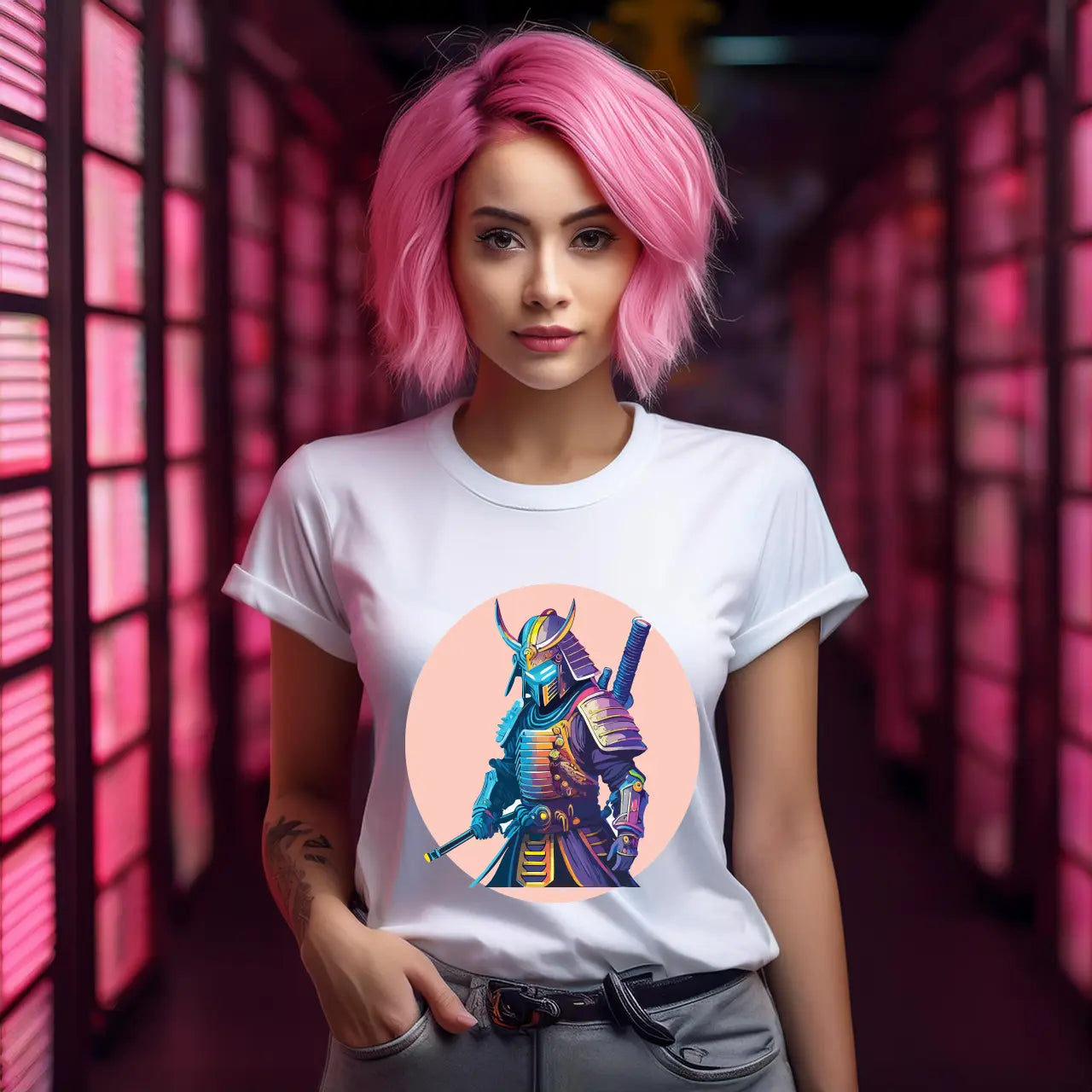 Samurai Graphic Unisex 100 Cotton Staple Tee 16