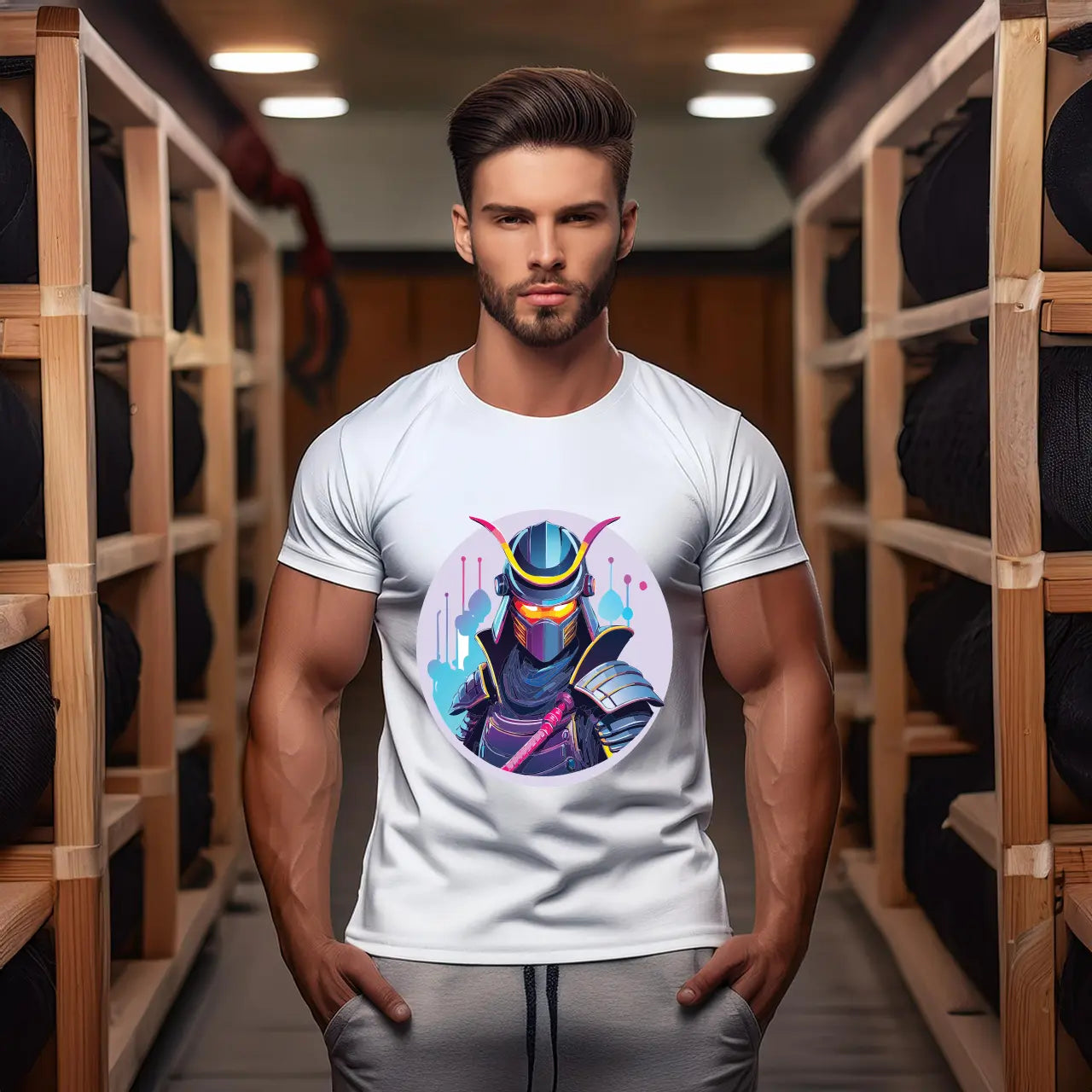 Samurai Graphic Unisex 100 Cotton Staple Tee 15