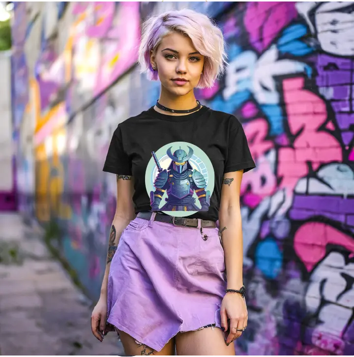 Samurai Graphic Unisex 100 Cotton Staple Tee 14
