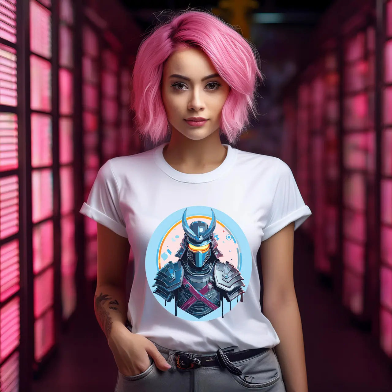 Samurai Graphic Unisex 100 Cotton Staple Tee 13