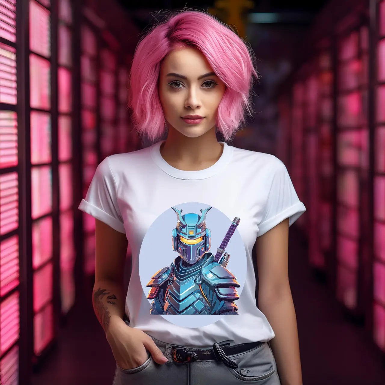 Samurai Graphic Unisex 100 Cotton Staple Tee 12