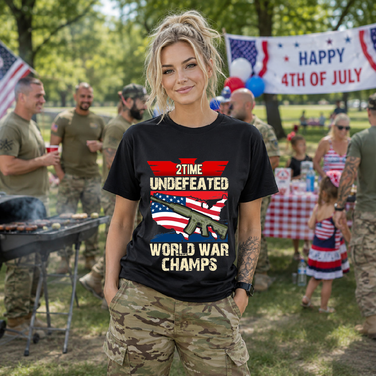 Army Veteran Patriotic Graphic Design Unisex Cotton T-Shirt v15