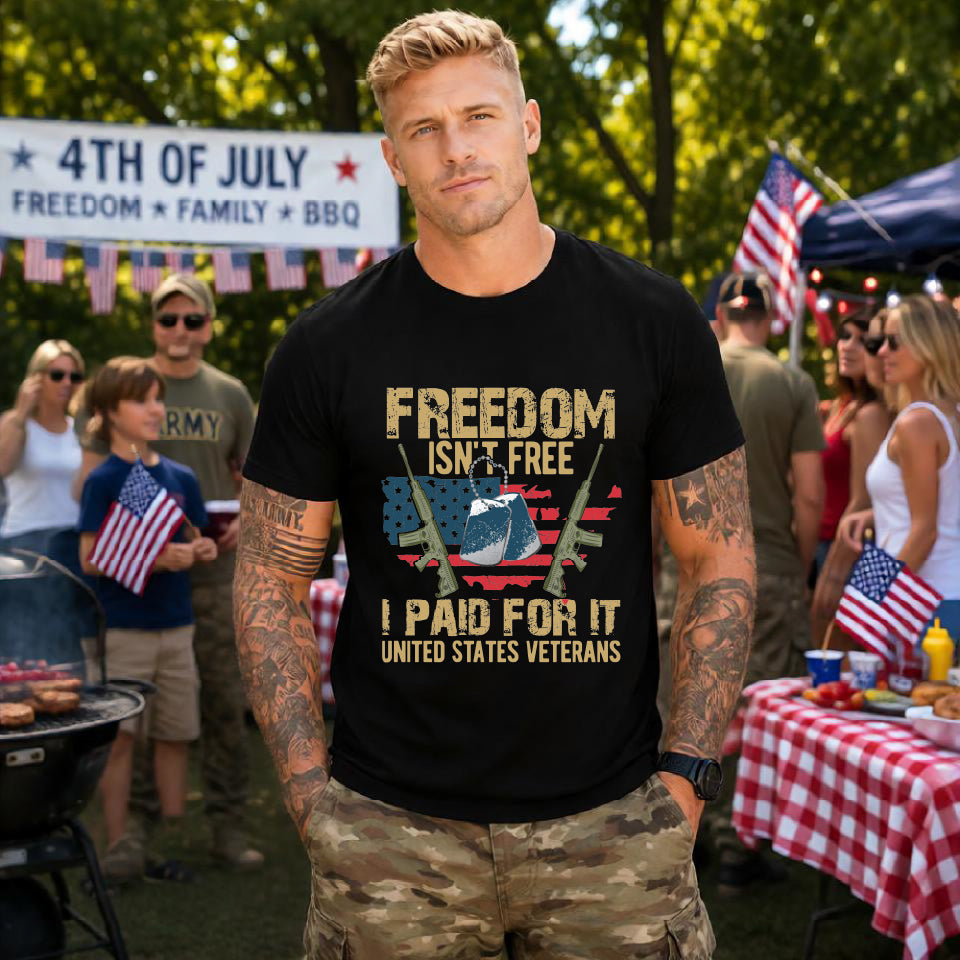 Army Veteran Patriotic Graphic Design Unisex Cotton T-Shirt v19