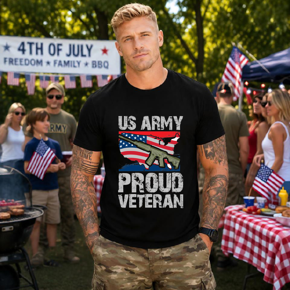 Army Veteran Patriotic Graphic Design Unisex Cotton T-Shirt v21