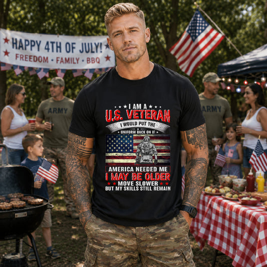 Army Veteran Patriotic Graphic Design Unisex Cotton T-Shirt v25