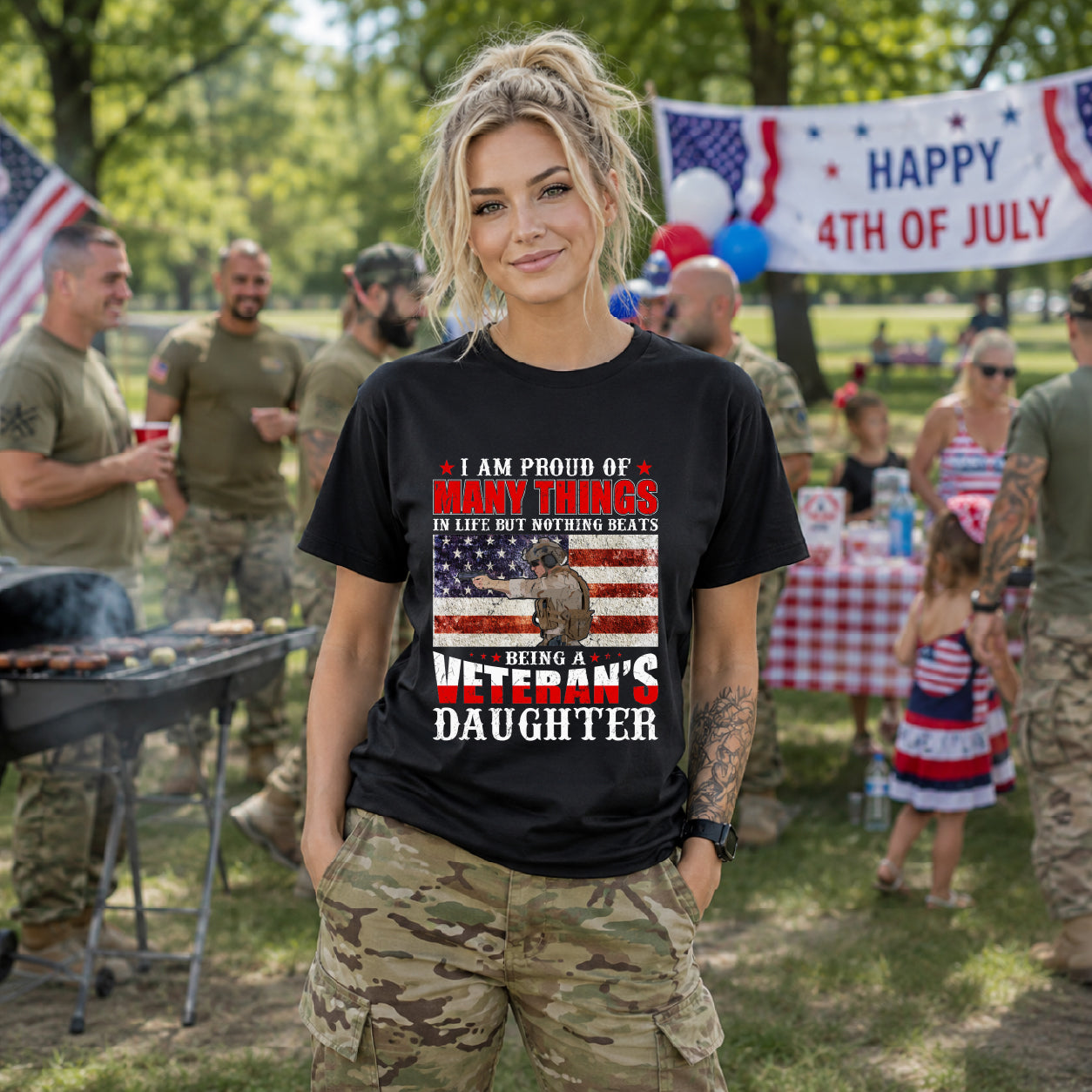 Army Veteran Patriotic Graphic Design Unisex Cotton T-Shirt v28