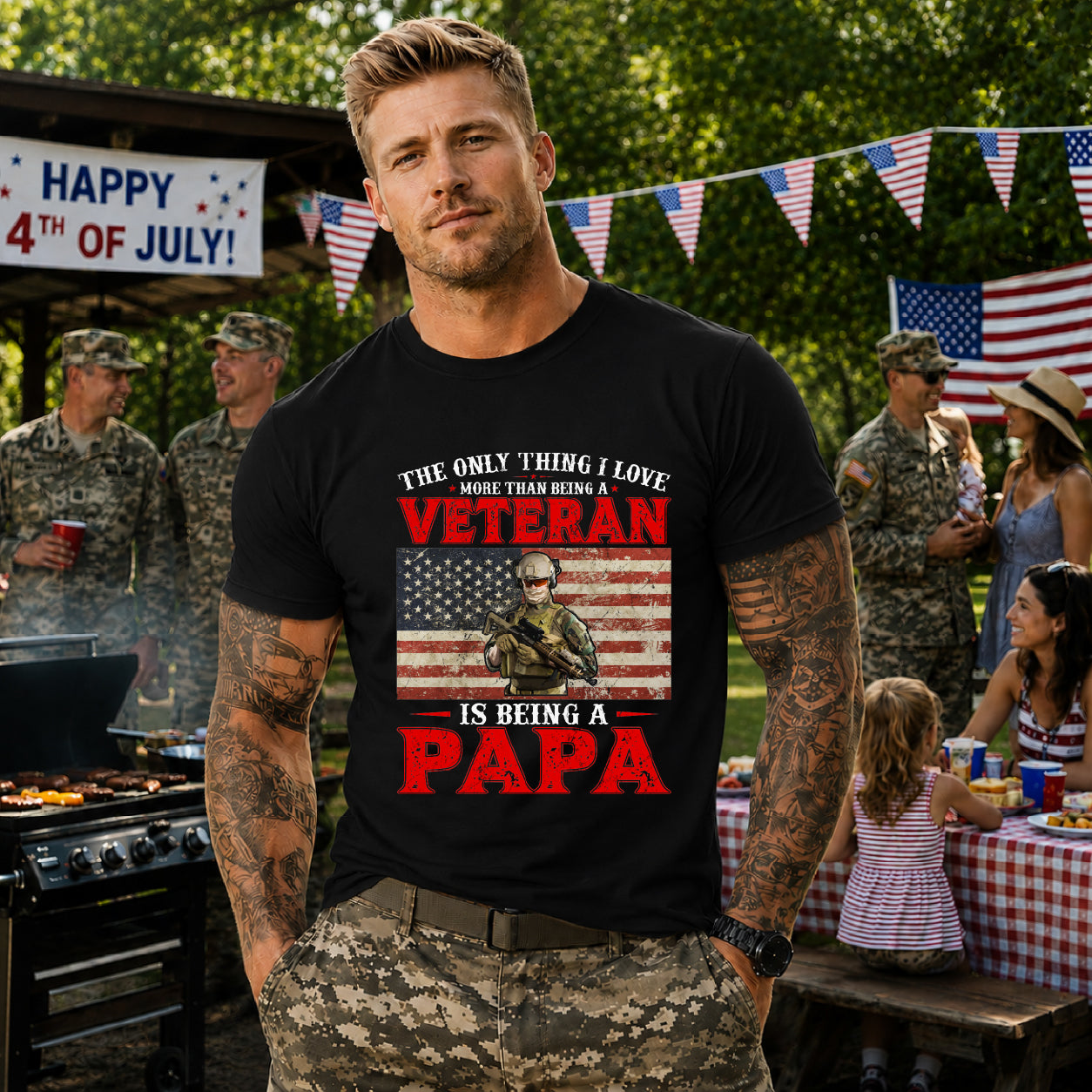 Army Veteran Patriotic Graphic Design Unisex Cotton T-Shirt v30