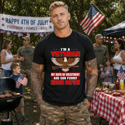 Army Veteran Patriotic Graphic Design Unisex Cotton T-Shirt v35