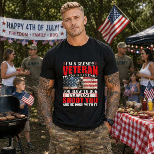 Army Veteran Patriotic Graphic Design Unisex Cotton T-Shirt v38