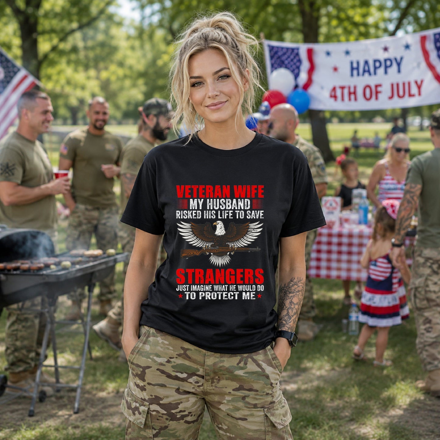 Army Veteran Patriotic Graphic Design Unisex Cotton T-Shirt v40