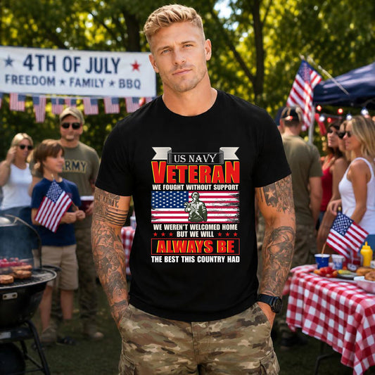 Army Veteran Patriotic Graphic Design Unisex Cotton T-Shirt v42