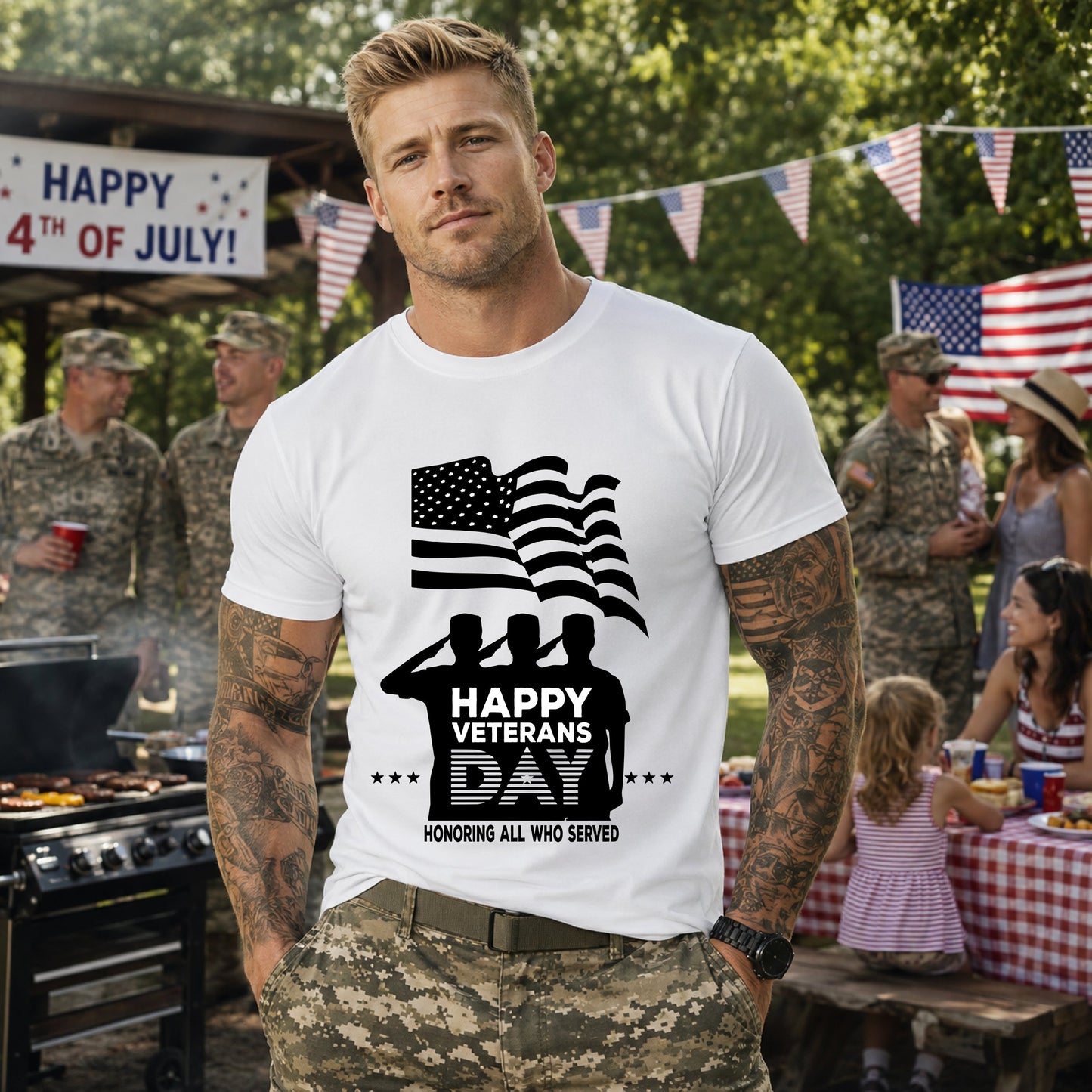 Army Veteran Patriotic Graphic Design Unisex Cotton T-Shirt v51