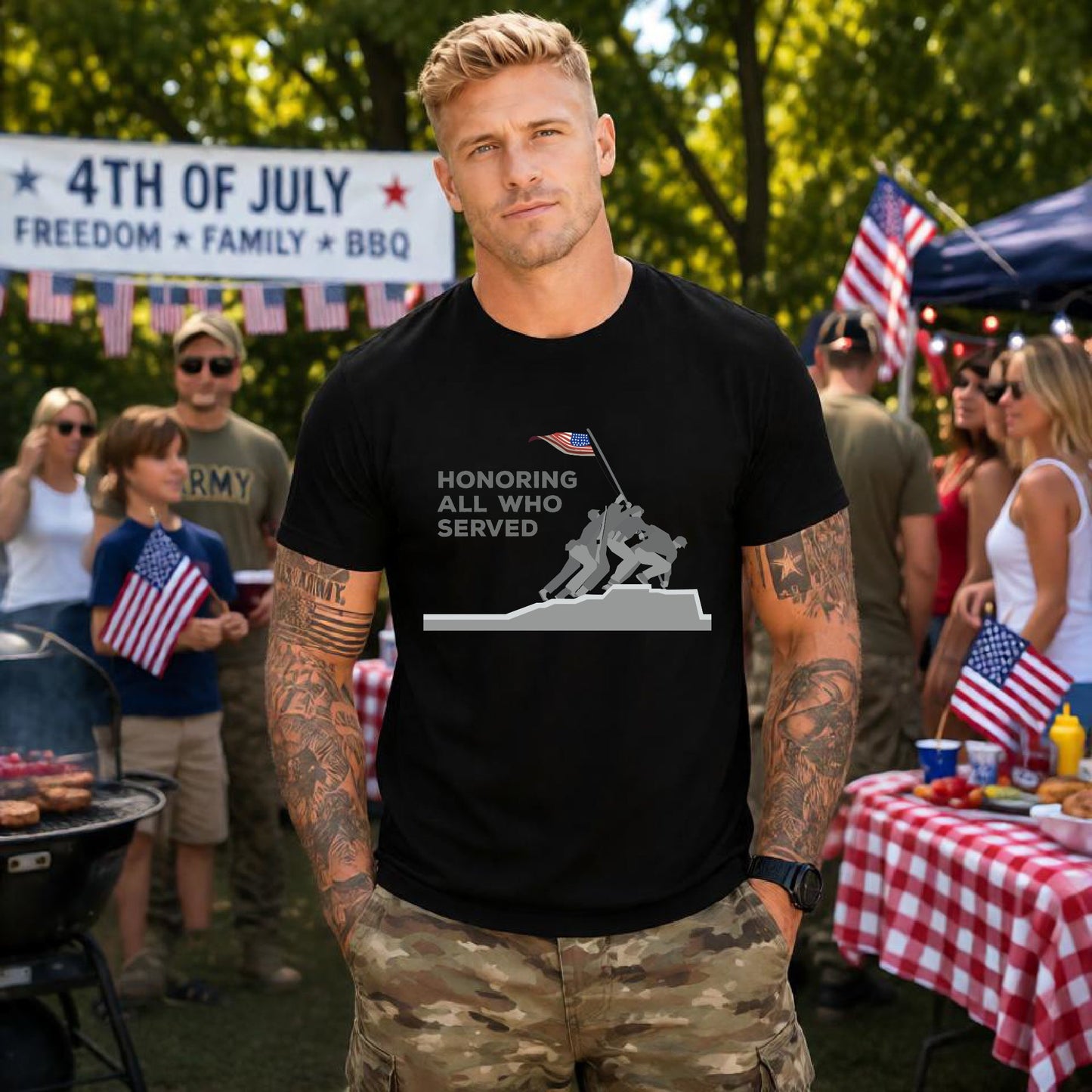 Army Veteran Patriotic Graphic Design Unisex Cotton T-Shirt v52